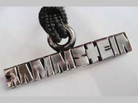 Rammstein - kovový chrómovaný prívesok na plastikovej šnúrke s kovovým zapínaním